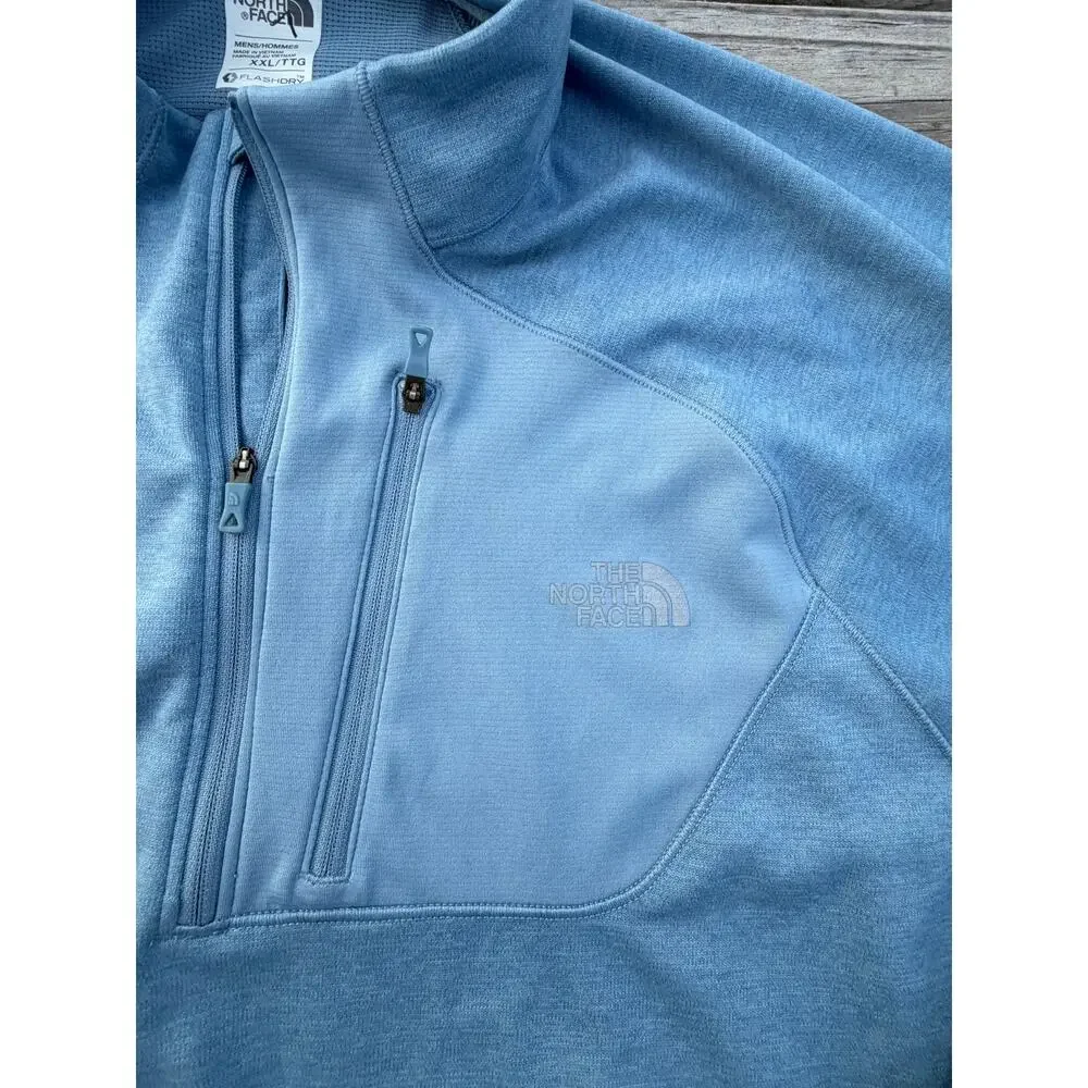 The North Face Flashdry Quarter Zip Pullover - Light Blue - Size XXL